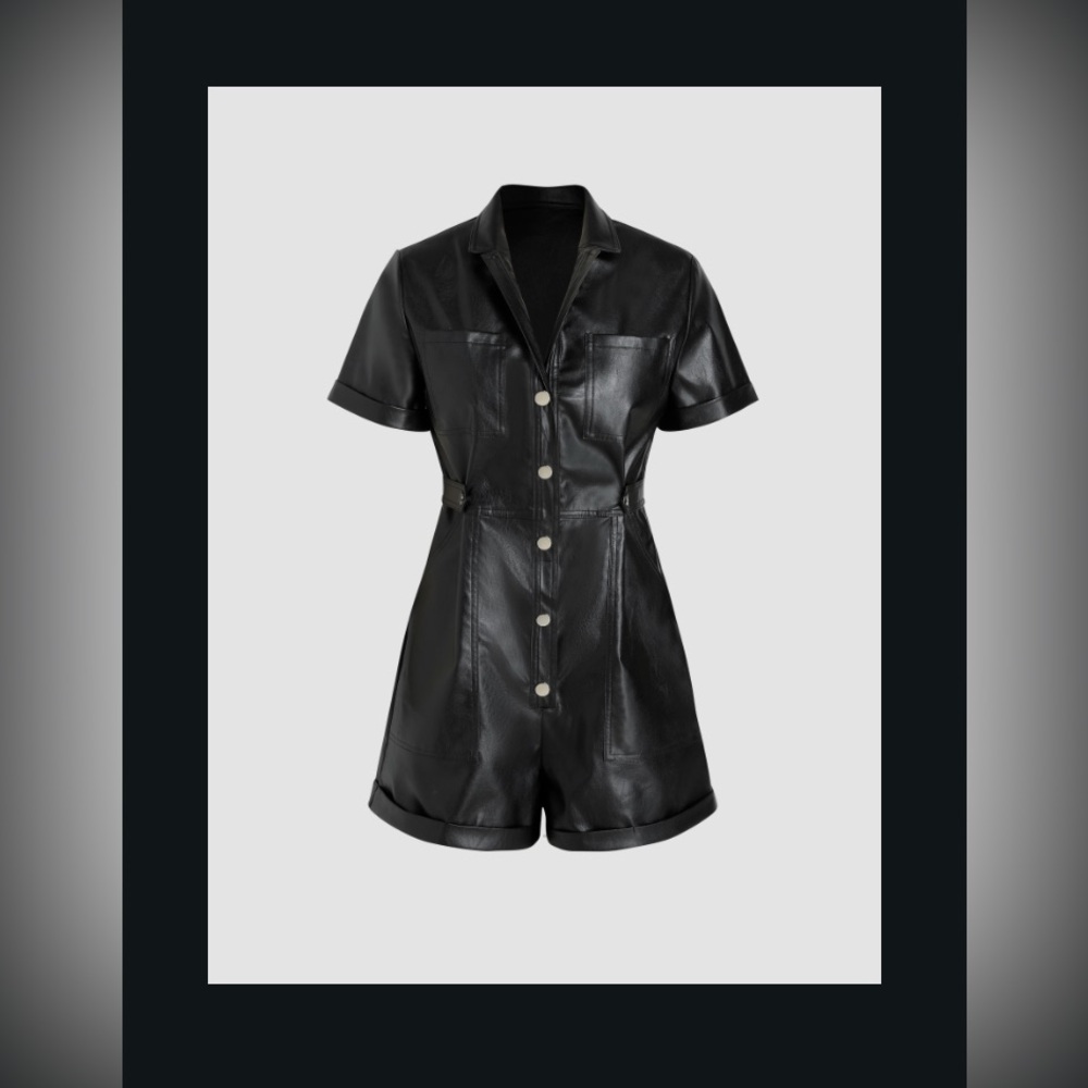 Faux Leather Romper